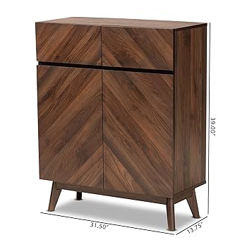 Amazon.com: Baxton Studio Hartman Mid-Century Modern Walnut